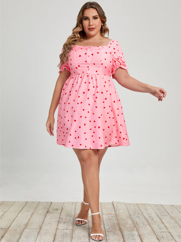 Plus Size Love Printed Dress