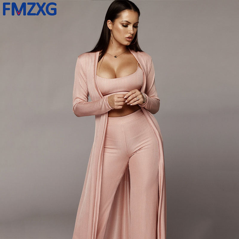 Pink Long Cloak Strapless Bodysuit Set