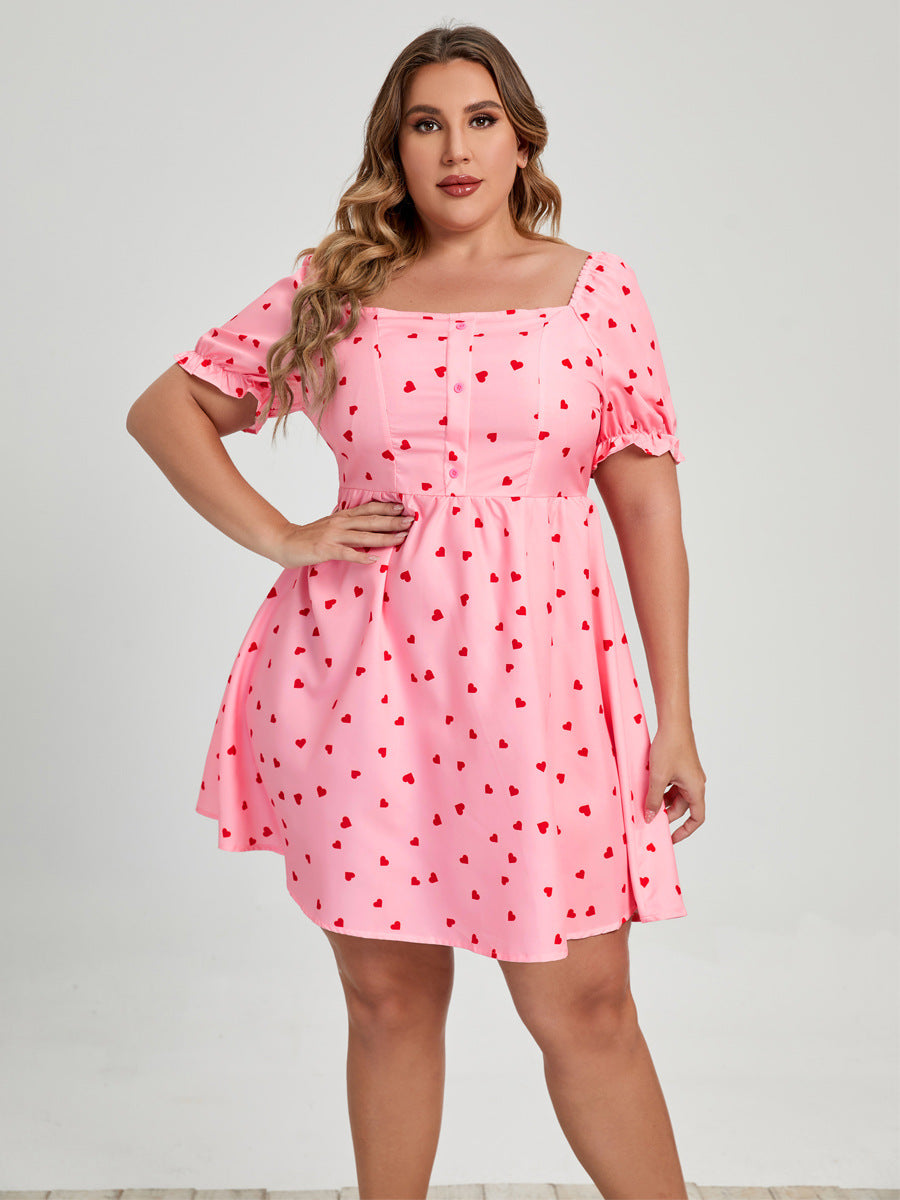 Plus Size Love Printed Dress