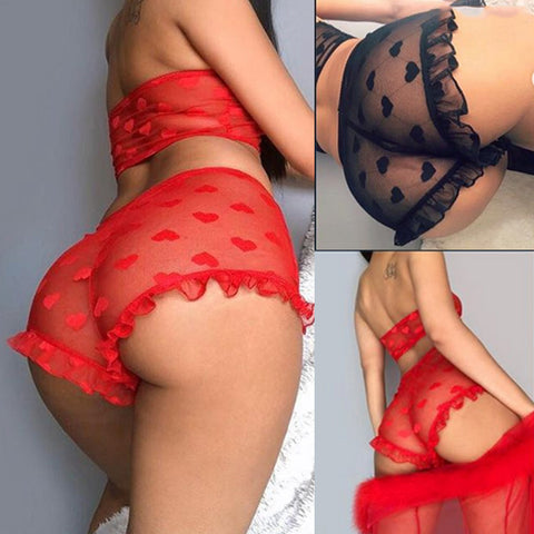 Flirty Hearts Mesh Lingerie Set