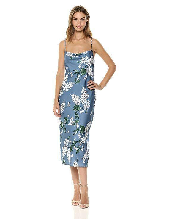 Carefree Night Slip Dress Blue Pattern