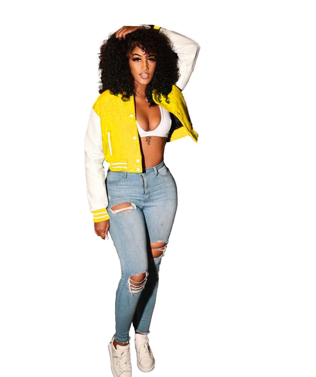 Women Crop Letterman Jackets