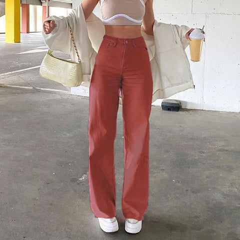 Day Out High Waist Wide Leg Pink Trouser Pants