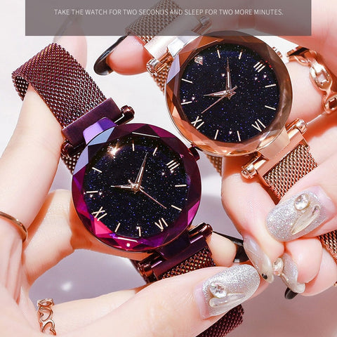 Luxury Starry Sky Magnetic Mesh Belt Band Watch