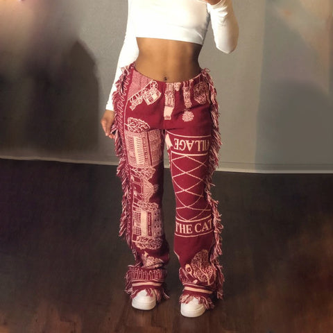 In The Valley Tassel Wide Leg Lilen Pants