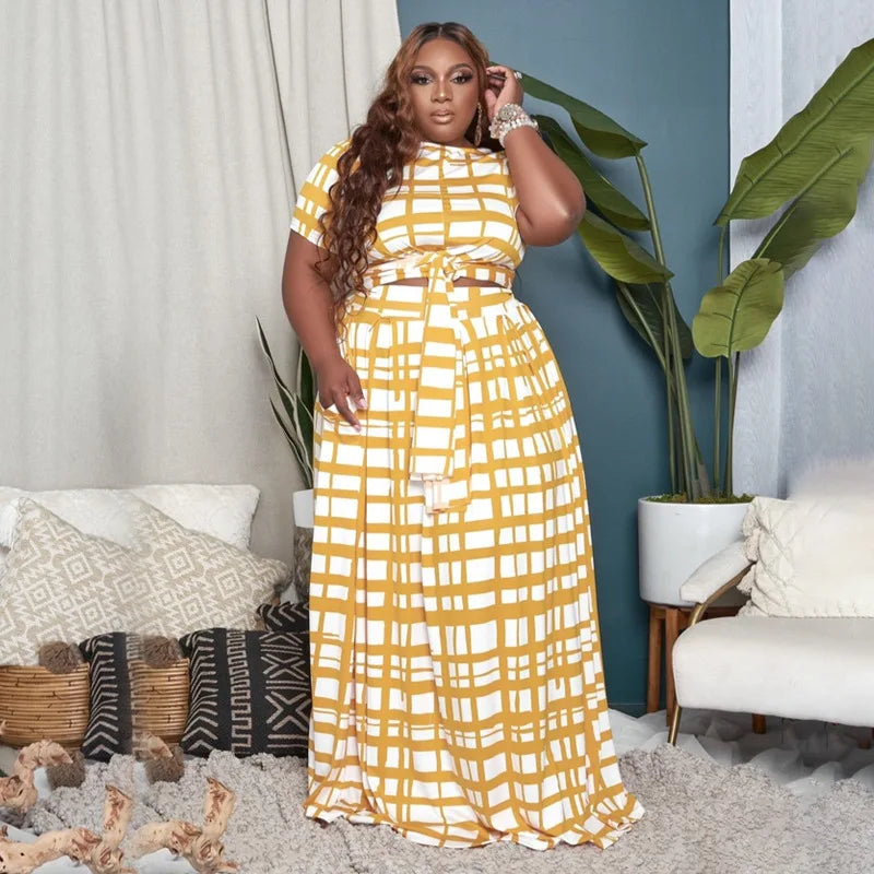 Yellow Penelope Plus Size Printed Summer Dress