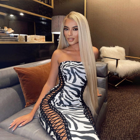 Zebra Stripes Bandage Dress