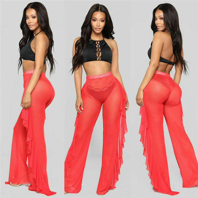 Flirty Frill Swimwear Cover-Up Pants