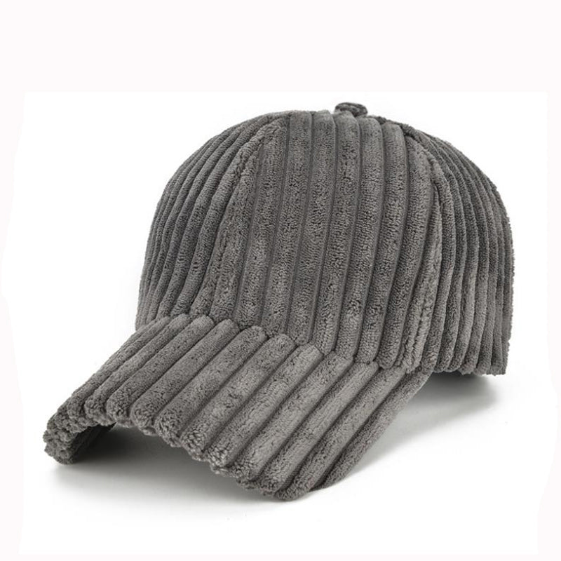 Grey Corduroy Baseball Cap