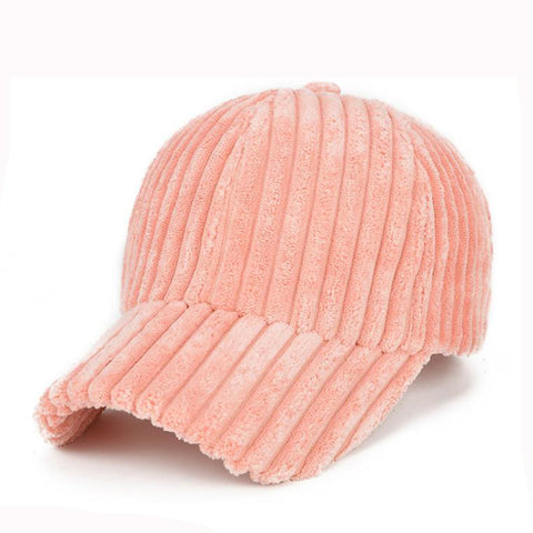 Pink Corduroy Baseball Cap