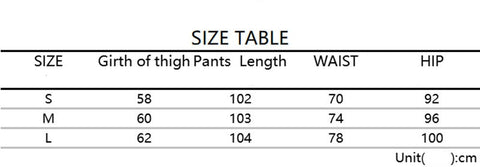 vintage straight flare pants size chart