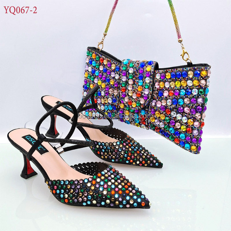 Colurful Gisella Kitten Heel w/ Matching Bag