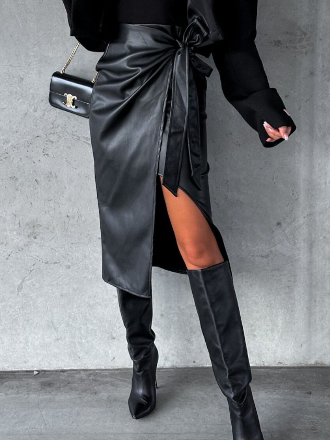 High Waist Leather Skirt - Culture Heaven Special